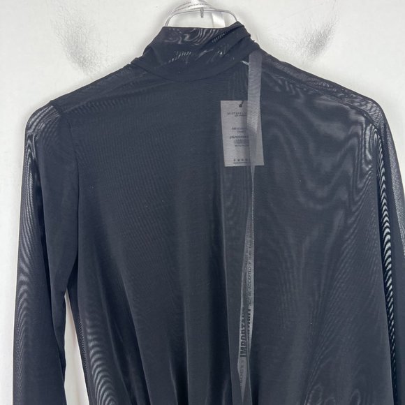 NWT Mistress Rocks Executive Black Mesh Draped Bodysuit Size XS NEW - Picture 3 of 11